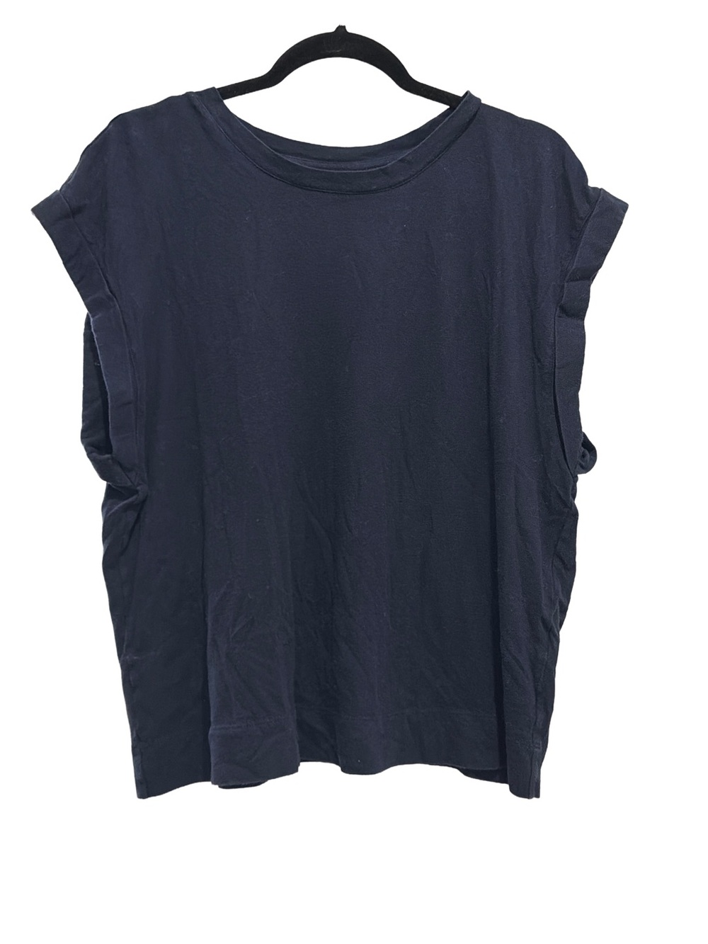 Banana Republic Black Sleeveless Muscle T Crewneck Top